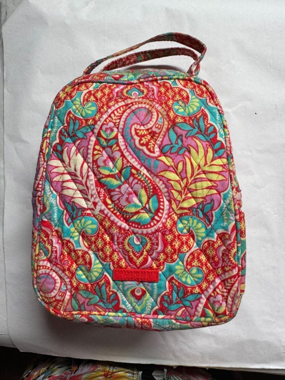 Vera Bradley Paisley in Paradise Quilted Compact Travel lunch Bag Multicolor Wit